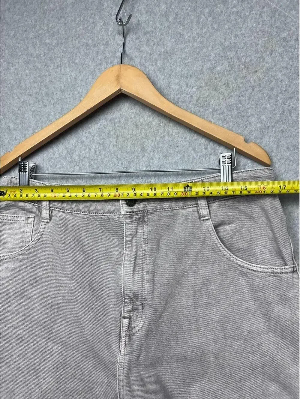 Frank And Oak Linda Balloon Jeans 30 Gray High Rise Tapered Barrel Leg Wide Deni